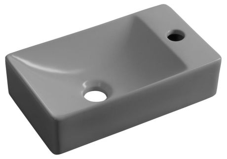 Przejdź do produktu MARGITHA umywalka ceramiczna 38x22cm, otwór na baterię po prawej stronie, szary