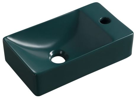 Przejdź do produktu MARGITHA umywalka ceramiczna 38x22cm, otwór na baterię po prawej stronie, petrol