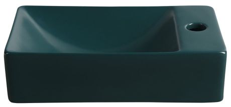 Przejdź do produktu MARGITHA umywalka ceramiczna 38x22cm, otwór na baterię po prawej stronie, petrol