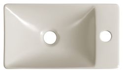 MARGITHA umywalka ceramiczna 38x22cm, otwór na baterię po prawej stronie, beżowy