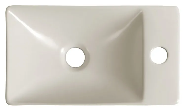 MARGITHA umywalka ceramiczna 38x22cm, otwór na baterię po prawej stronie, beżowy