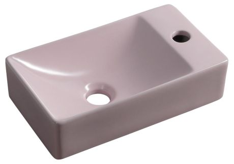 Przejdź do produktu MARGITHA umywalka ceramiczna 38x22cm, otwór na baterię po prawej stronie, różowy