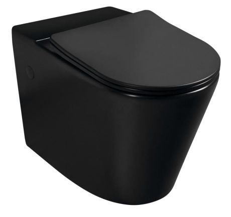 Przejdź do produktu Kombi miska WC, Rimless, 61x38cm, odpływ dolny/tylny, czarny mat