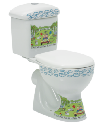 Mini toaleta WC dla dzieci 32x32 cm w komplecie z deską WC Cerastyle Happy Kid 008100-PW biały
