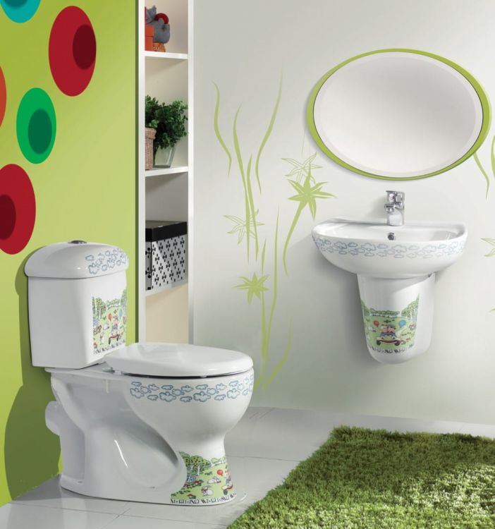 Niska toaleta dziecięca 32x32 cm w komplecie z deską WC Cerastyle Happy Kid 008100-W biały
