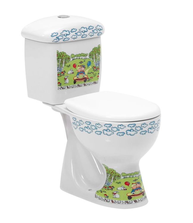 Niska toaleta dziecięca 32x32 cm w komplecie z deską WC Cerastyle Happy Kid 008100-W biały