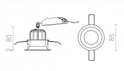 SHARM BASE wpuszczana biała  230V LED 10W 24°  3000K
