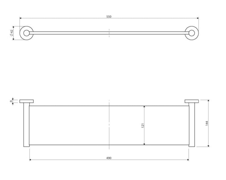 Półka szklana 55 cm Omnires Modern Project MP60930CR chrom połysk