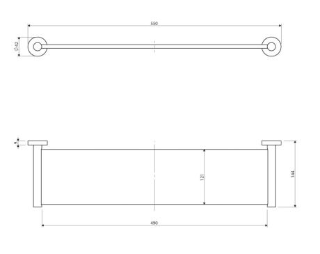 Przejdź do produktu Półka szklana 55 cm Omnires Modern Project MP60930AT antracyt szczotkowany