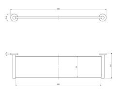 Półka szklana 55 cm Omnires Modern Project MP60930GL złoty połysk