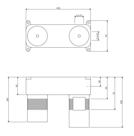Przejdź do produktu Element podtynkowy do baterii umywalkowej podtynkowej Omnires BOX15XZ
