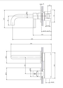 Bateria umywalkowa podtynkowa 2-otworowa, bez elementu podtynkowego Omnires Y1215HROCR chrom połysk