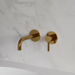 Bateria umywalkowa podtynkowa 2-otworowa, bez elementu podtynkowego Omnires Y1215HROGL złoty połysk