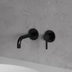 Bateria umywalkowa podtynkowa 2-otworowa, bez elementu podtynkowego Omnires Y1215HROBL czarny mat