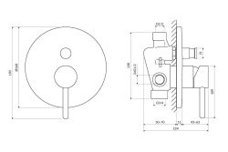 Y bateria prysznicowo-wannowa podtynkowa, element natynkowy Omnires Y1235ROBSB mosiądz szczotkowany