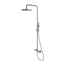 Kolumna prysznicowa z okrągłą deszczownicą 25 cm i baterią prysznicową Omnires Y1244MNI nikiel szczotkowany