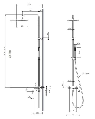 Przejdź do produktu Kolumna prysznicowa termostatyczna z okrągłą deszczownicą 25 cm i baterią prysznicową Omnires Y1234CPB miedź szczotkowana