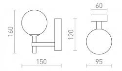 PEGGY ścienna chrom/szkło opalowe 230V LED G9 6W IP44