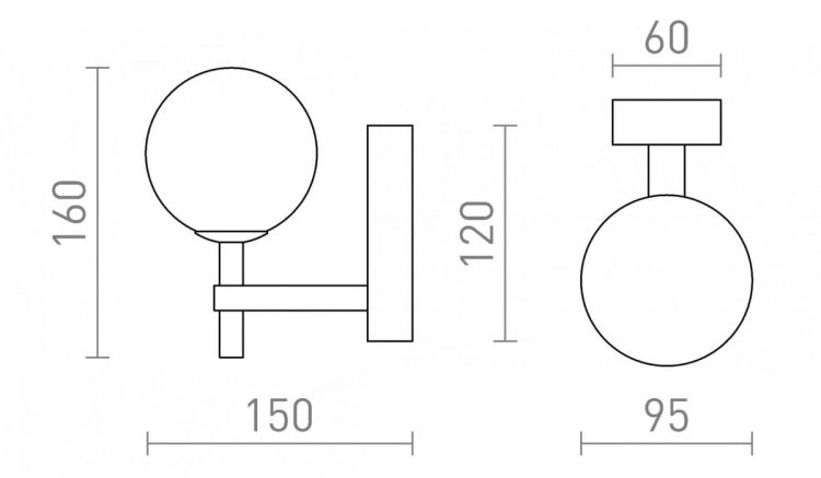 PEGGY ścienna chrom/szkło opalowe 230V LED G9 6W IP44