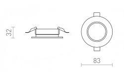 NONO DIMM wpuszczana czarna 230V LED 7W IP65 3000K