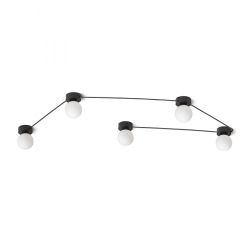 VELA V sufitowa czarna szkło opalowe 230V LED G9 5x6W