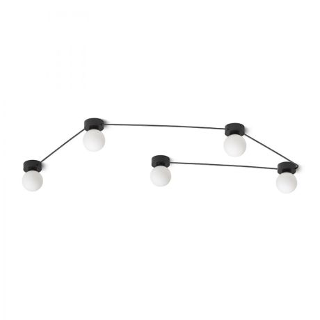 Przejdź do produktu VELA V sufitowa czarna szkło opalowe 230V LED G9 5x6W