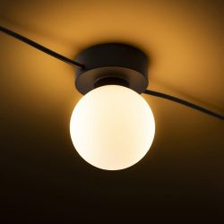 VELA V sufitowa czarna szkło opalowe 230V LED G9 5x6W