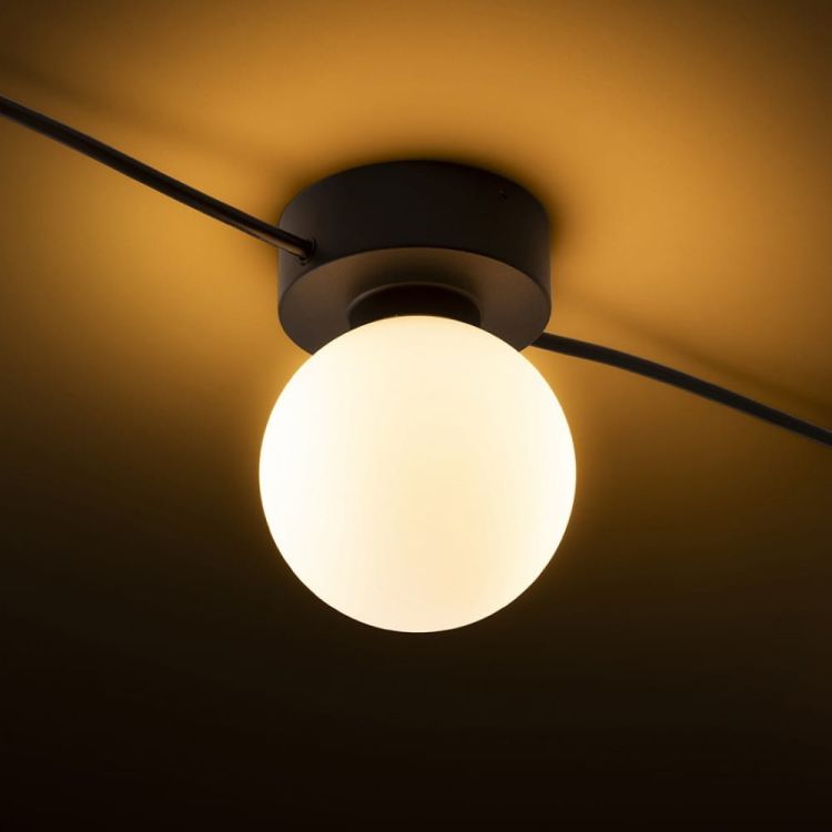 VELA V sufitowa czarna szkło opalowe 230V LED G9 5x6W