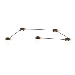 VELA V sufitowa czarna szkło opalowe 230V LED G9 5x6W