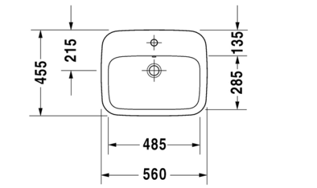 Przejdź do produktu Umywalka blatowa 56cm, Duravit DuraStyle 037456