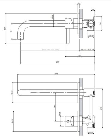 Przejdź do produktu Bateria umywalkowa podtynkowa 2-otworowa, z długą wylewką Omnires Y1215HLGL złoty połysk