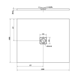 FLEXIA brodzik kompozytowy z możliwością docinania 120x100cm, biały mat