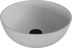 BANERA ROUND umywalka kompozytowa nablatowa, Ø 39 cm, biały mat