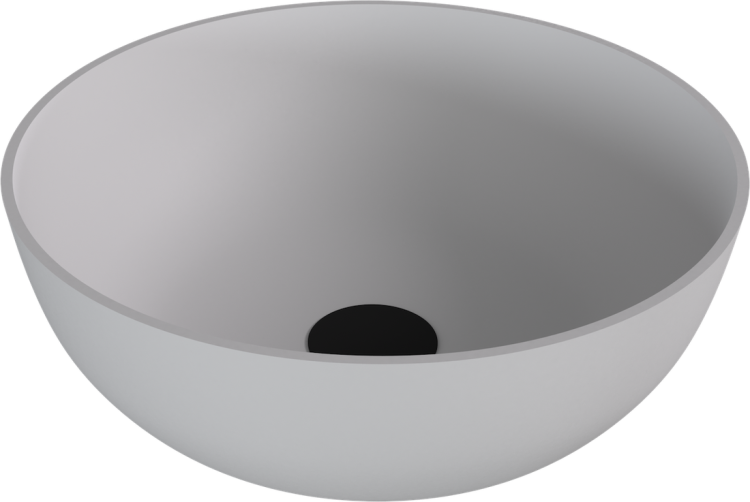 BANERA ROUND umywalka kompozytowa nablatowa, Ø 39 cm, biały mat