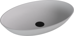 BANERA OVAL umywalka kompozytowa nablatowa, 60x40cm, biały mat