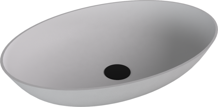 BANERA OVAL umywalka kompozytowa nablatowa, 60x40cm, biały mat