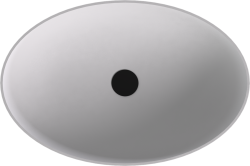 BANERA OVAL umywalka kompozytowa nablatowa, 60x40cm, biały mat