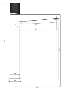 Bateria umywalkowa wysoka 31 cm nablatowa Omnires Counter CT8012CPB miedź szczotkowana