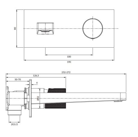 Przejdź do produktu Bateria umywalkowa podtynkowa Omnires Contour CT8015CPB miedź szczotkowana