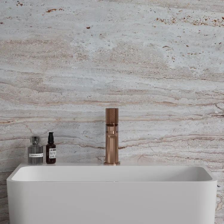 Bateria umywalkowa, stojąca 10 cm Omnires Contour CT8010CPB miedź szczotkowana