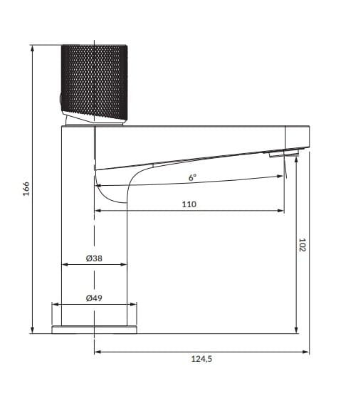 Bateria umywalkowa, stojąca 10 cm Omnires Contour CT8010CPB miedź szczotkowana