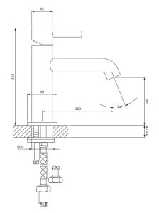Bateria umywalkowa 16 cm miedź Omnires Y1210NBSB mosiądz szczotkowany
