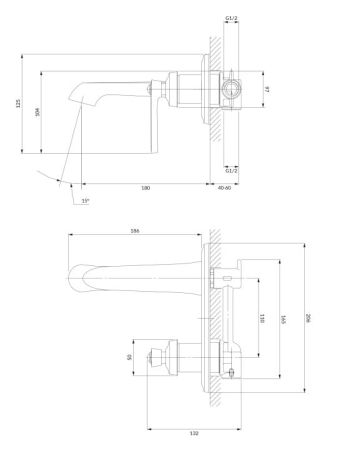 Przejdź do produktu Bateria umywalkowa podtynkowa Omnires Armance AM5215BSB mosiądz szczotkowany