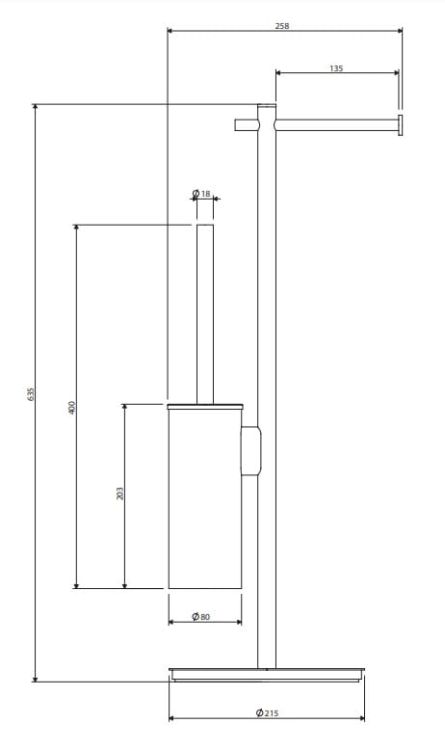 Stojak na papier i szczotkę toaletową Omnires Modern Project MP60810