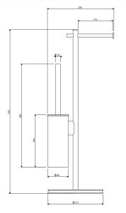 Stojak na papier i szczotkę toaletową Omnires Modern Project MP60810