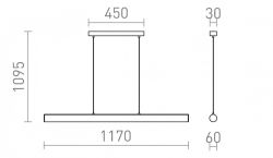 RIVIER LED I wisząca chrom/akryl mleczny 230V LED 24W 3000K