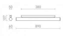 RIVIER LED 89 ścienna  chrom/akryl mleczny 230V LED 30W  3000K