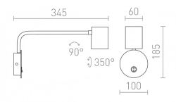 FILIP z ramieniem czarna 230V LED GU10 5W
