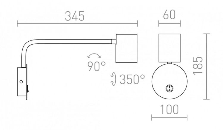 FILIP z ramieniem biała 230V LED GU10 5W