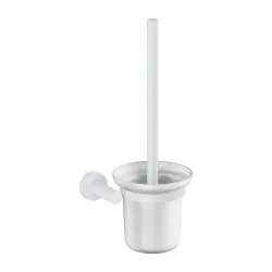 Szczotka toaletowa wisząca, szklana Omnires MP60620WM biały mat